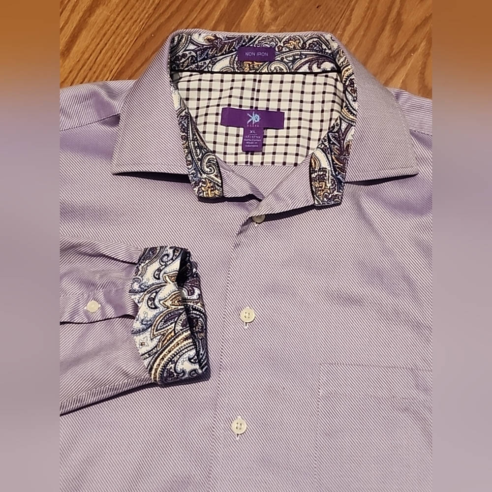 Egara mens dress shirt size xl with flip cuffs‎